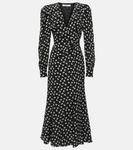 Шелковое миди-платье Alessandra Rich, Black-White - фото