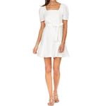 Платье с оборками по подолу белого цвета Jade - фото