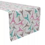 Настольная дорожка, 100 % хлопок, 16x72 дюйма, эскиз Эйфелевой башни. - фото