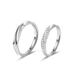 FANCI Пара унисекс колец из серебра S925 с цирконом - фото 8