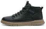 Мужские кроссовки для скейтбординга Mid Top Black EBLAN, утепленные черным флисом - фото