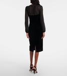 Платье миди из шелкового бархата с отделкой Carl Max Mara, Nero - фото 3