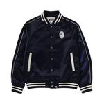 Куртка BAPE A Bathing Ape Nylon Varsity Jacket, Navy - фото