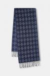 Шерстяной шарф Hackett London, темно-синий - фото