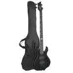 Электрогитара Glarry Black Burning Fire с басовыми звукоснимателями HH - фото