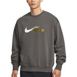 Nike Толстовка dri fit мужская medium gray/summit white/desert moss - фото 3