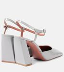 Шарлотта лаковые лодочки-слингбэки Amina Muaddi, Steel/Silver - фото 2