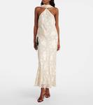 Свадебное платье Hayley с цветочным принтом миди Rixo, Cream - фото 2