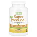 Super Nutrition, Super Immune+, мультивитамины, без железа, 240 растительных капсул - фото