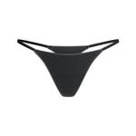Трусы-стринги Skims Lightweight Cotton Thong, черный - фото