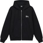 Худи Stussy Basic Zip Hoodie 'Black', черный - фото 2