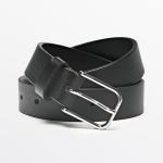 Ремень Massimo Dutti Nappa Leather, черный - фото 2