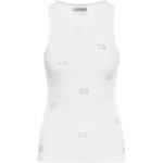 Топ с бабочками GANNI, белый - фото 3