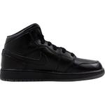 Кроссовки Air Jordan 1 Retro Mid GS Triple Black, черный - фото