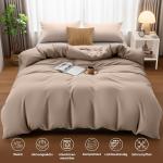 Комплект постельного белья Utopia Bedding, 3 предмета, 200x200/50x75 см, бежевый - фото 4