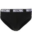 Moschino трусы-брифы с логотипом, черный - фото