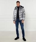 Куртка мужская Guess Jeans с воротником-стойкой и капюшоном, серебряный - фото 2