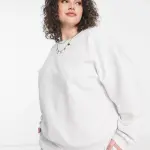 Свитшот Asos Design Curve Oversized, светло-серый - фото