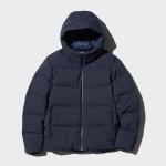 Пуховая куртка Uniqlo с капюшоном, 69 темно-синий - фото