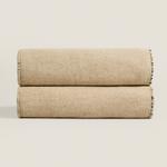 Плед Zara Home Textured Cotton, бежевый - фото