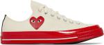 Кроссовки Converse Comme des Garçons Play x Chuck 70 Low Pristine Red, кремовый - фото