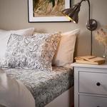 Наволочка Ikea Rodgersia, 50х60 см, серый/белый - фото 3