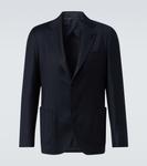 Шерстяной и кашемировый блейзер Lardini, темно-синий - фото