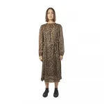 Платье Second Female Erna long sleeve long, коричневый - фото