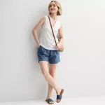 Маленький топ с вышитым краем Croft & Barrow, белый - фото 4