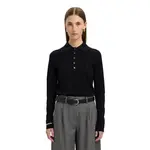 Поло с длинным рукавом Selected Thea, черный - фото