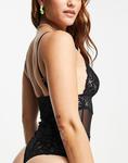 Черное кружевное боди Topshop Grace - фото 3