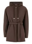 Куртка с капюшоном и поясом Herno, коричневый - фото