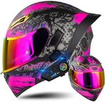 Шлем мотоциклетный ACLFFSHOP, фиолетовый / черный - фото