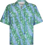 Рубашка Marni Short-Sleeve Bowling Shirt 'Sea Foam', зеленый - фото 2