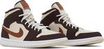 Кроссовки Wmns Air Jordan 1 Mid SE Cream Dark Chocolate, кремовый - фото 8