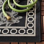 Ковер SAFAVIEH, 61 x 110 см,  моющийся коллекция Outdoor Courtyard - , Black & Sand, без ворса и легкая уборка, идеально для патио, входной двери, прихожей, придверный ковер (CY3305-3908) - фото 2