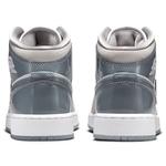 Кроссовки (GS) Air Jordan 1 Mid 'White Medium Cool Grey', белый - фото 5