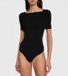 Трикотажное боди с открытыми плечами ALAÏA, черный - фото 3