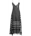 Платье Victoria Beckham Long, черный, белый - фото 2