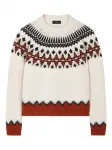 Шерстяной свитер с узором Fair Isle Alanui, белый - фото