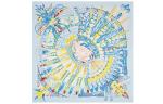 HERMES Шелковый шарф Sky Blue - фото