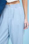 High Waist Pleated Denim Capri Pants In Chambray Blu Pepper, Chambray - фото 4