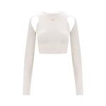 Топ Off-White Sleek Long-Sleeve Crop Top, White - фото