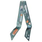 HERMES Шёлковый платок, Gray Green - фото 5