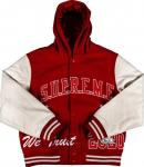 Куртка Supreme King Hooded Varsity Jacket 'Red', красный - фото