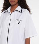 Хлопковая рубашка с добавками Prada, Bianco - фото 4