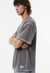 Футболка PULL&BEAR WITH CONTRAST SEAMS, Dark Grey - фото 4