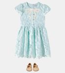 Платье с бантом Self-Portrait Kids, синий - фото 2