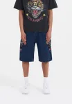 Джинсовые шорты hell cats с бриллиантами Ed Hardy, Indigo - фото