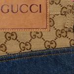 Джинсовые шорты с поясом Logo GUCCI, синий - фото 7
